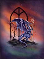 Heirophant Dragon, dragon magic, Peter Pracownik Signed Framed Prints