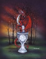 Magician Dragon , dragon magic, Peter Pracownik Signed Framed Prints