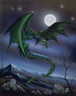 Lunar Dragon, dragon myth, Peter Pracownik Signed Framed Prints