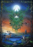 Green Man Lord of The Forest, green man art, green man pendant, Peter Pracownik Signed Framed Prints