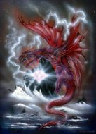 Keeper Dragon, Red Dragon, Peter Pracownik Signed Framed Prints