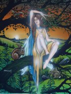 Tree Faery, Fairy Oracle, Peter Pracownik Signed Framed Prints